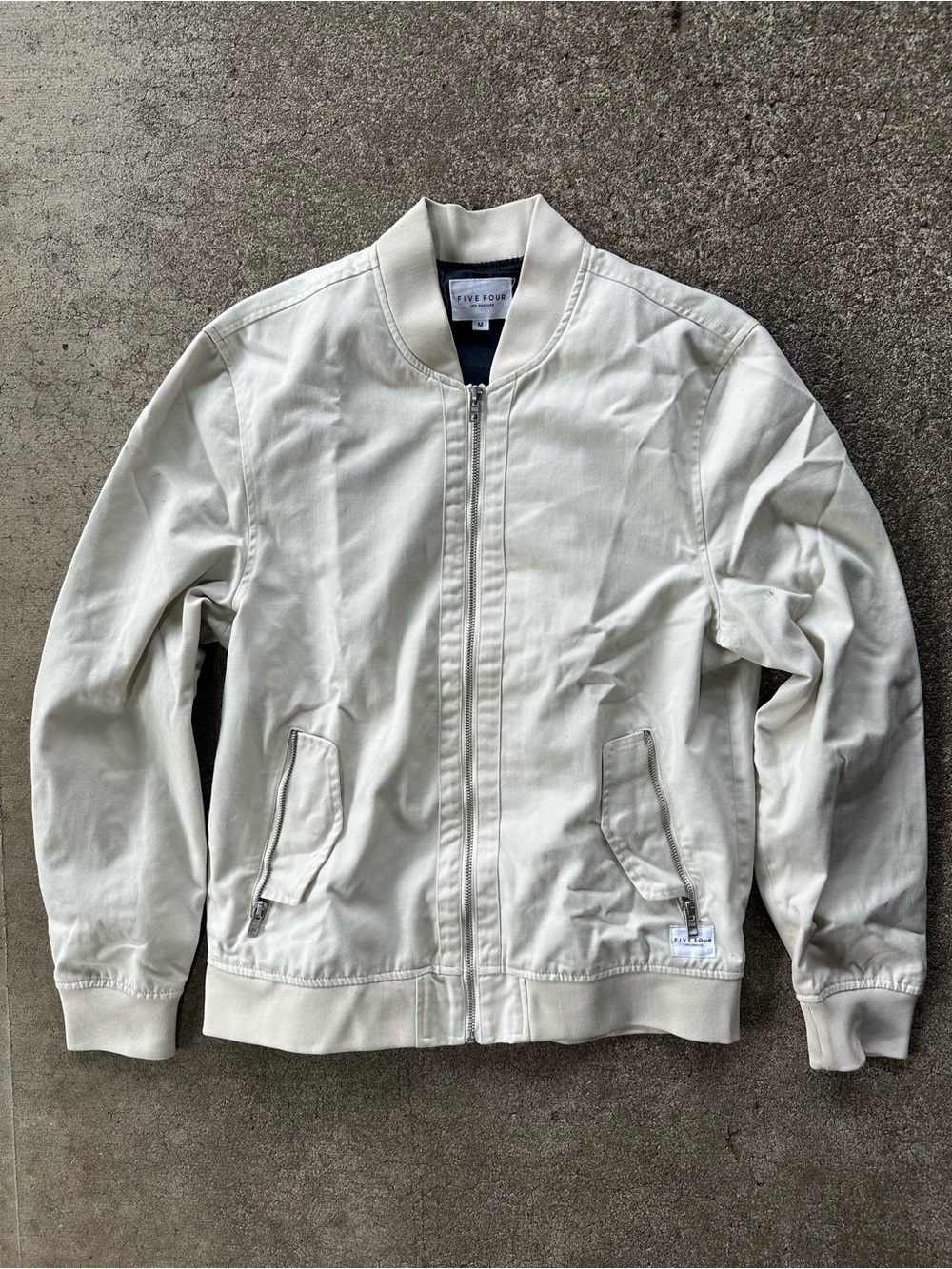 Five Four Ivory Full Zip Bomber Jacket
